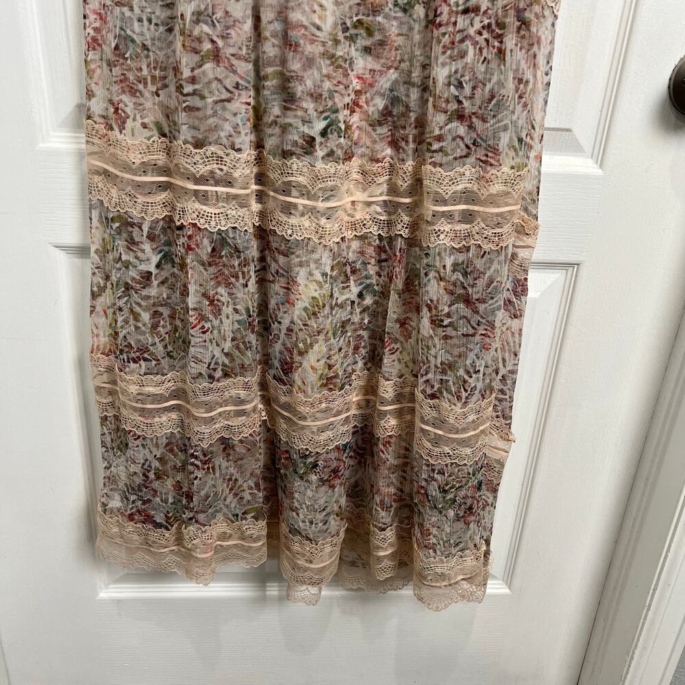 Soft Surroundings Althea Maxi Dress Boho Lace Floral Short Sleeve Women's Size 8 - Picture 3 of 15